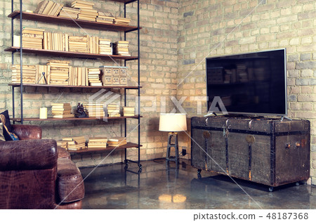 TV in the interior in retro style on the chest TV in the interior in retro style on the chest 48187368