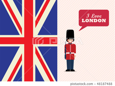 British Army soldier with word I love London 48187488