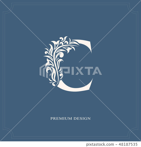 Elegant letter C. Graceful calligraphic royal logo - Stock Illustration ...