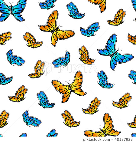 Butterfly seamless pattern. 48187922