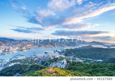 Nagasaki Castle City Kasayama World's Three Big Night Views Mt. Inasa lens flare panorama nagasaki 48187980