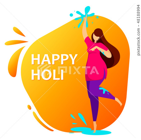 Happy Holi. Woman celebrating Festival of Colours Happy Holi. Woman celebrating Festival of Colours 48188994