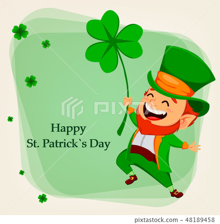 Happy Saint Patrick S Day Funny Happy Saint Patrick's Day. Funny Leprechaun - Stock Illustration [48189458]  - Pixta