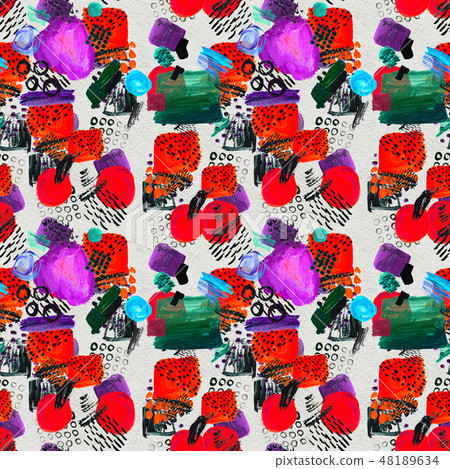 Seamless pattern made by hand drawn paint strokes. Seamless pattern made by hand drawn paint strokes. 48189634