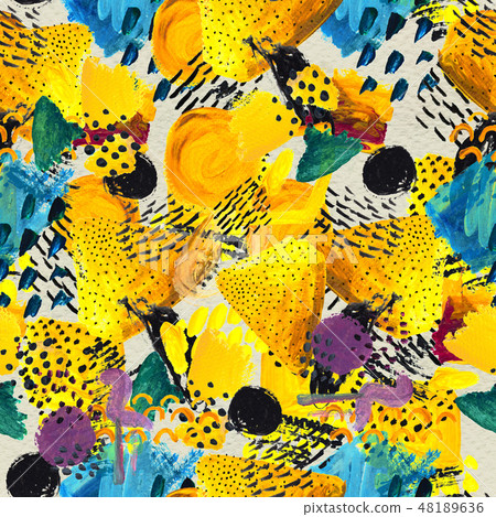 Seamless pattern made by hand drawn paint strokes. Seamless pattern made by hand drawn paint strokes. 48189636