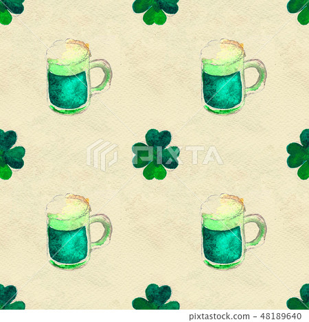 Seamless hand drawn background with St. Patrick's Day symbols Seamless hand drawn background with St. Patrick's Day symbols 48189640