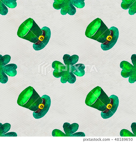 Seamless hand drawn background with St. Patrick's Day symbols Seamless hand drawn background with St. Patrick's Day symbols 48189650
