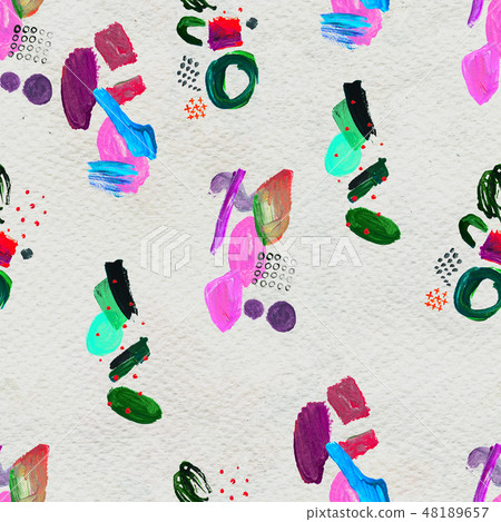 Seamless pattern made by hand drawn paint strokes. 48189657