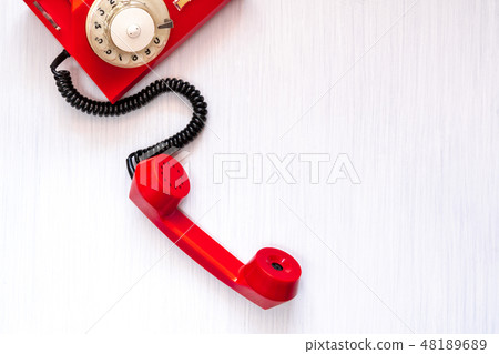 Vintage red telephone Vintage red telephone 48189689