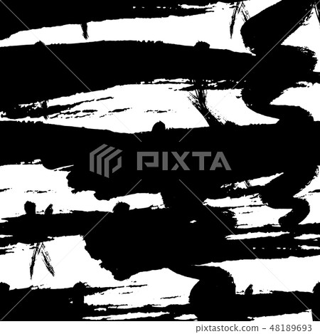 Seamless pattern hand drawn with a brush strokes. Abstract brushstrokes vector illustration. Seamless pattern hand drawn with a brush strokes. Abstract brushstrokes vector illustration. 48189693