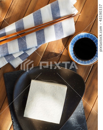 Asian food Tofu and soy sauce Asian food Tofu and soy sauce 48190337