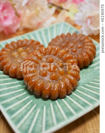 Korean food and cherry blossoms 48190978