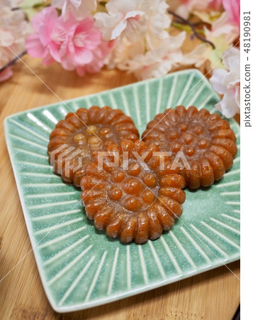 Korean food and cherry blossoms 48190981