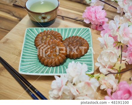 Korean food and cherry blossoms 48191100