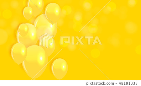 Glossy Happy Birthday Balloons Background Vector  48191335