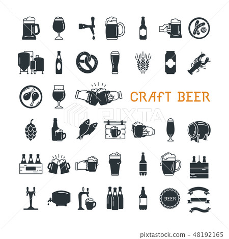 Craft Beer pixel-perfect icons in the modern style isolated on white background. 48192165