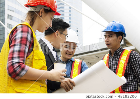 Engineering and customer holding home construction 48192200