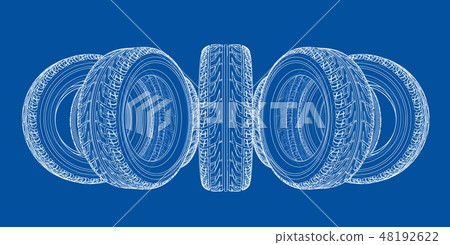 Car tires concept. Vector rendering of 3d 48192622