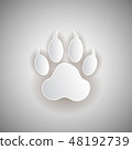 paw print isolated on white background 48192739