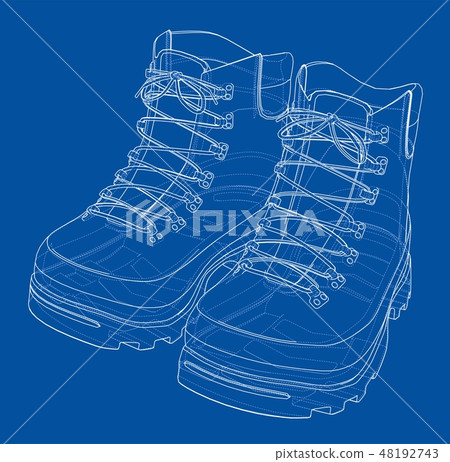 Mens boot concept. Vector rendering of 3d Mens boot concept. Vector rendering of 3d 48192743