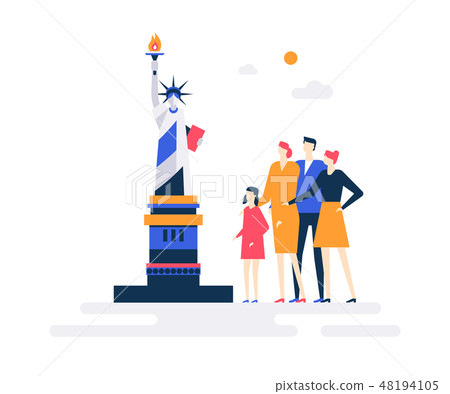 Travel to the USA - colorful flat design style illustration Travel to the USA - colorful flat design style illustration 48194105