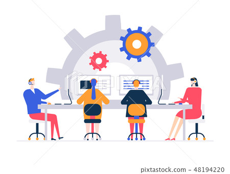 Technical support - flat design style colorful illustration Technical support - flat design style colorful illustration 48194220