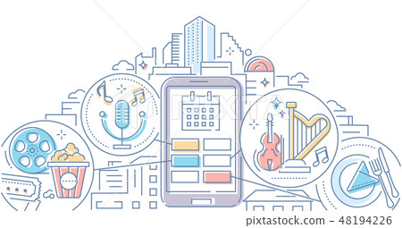 Entertainment - modern colorful line design style illustration Entertainment - modern colorful line design style illustration 48194226