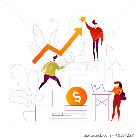 Business growth - flat design style colorful illustration 48194227