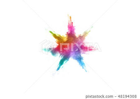 Colorful powder explosion on white background. 48194308