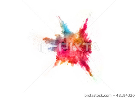 Colorful powder explosion on white background. 48194320