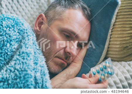 Mature man suffering from depression Mature man suffering from depression 48194646