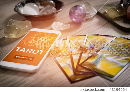 Tarot cards and mobile phone Tarot cards and mobile phone 48194964