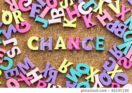 Color alphabet in word chance with another letter 48195190