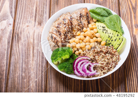 Buddha bowl broccoli quinoa chicken avocado Buddha bowl broccoli quinoa chicken avocado 48195292