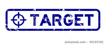 Grunge blue target word square rubber seal stamp Grunge blue target word square rubber seal stamp 48195592