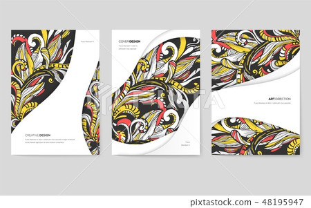 Abstract vector brochure cards set. Print art template of flyear, magazines, posters, book cover Abstract vector brochure cards set. Print art template of flyear, magazines, posters, book cover 48195947