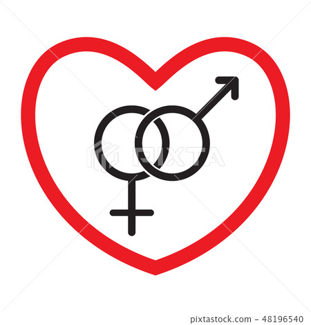 Heterosexual love icon. Man and woman. Heterosexual love icon. Man and woman. 48196540