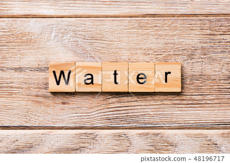 water word written on wood block water word written on wood block 48196717
