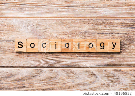Sociology word written on wood block. Sociology word written on wood block. 48196832