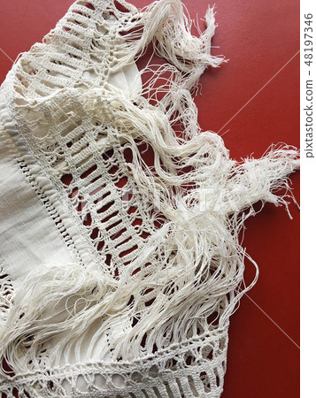 Old embroidery fabric 48197346