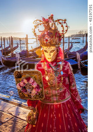 Traditional festival with mask in Venice, Italy 48197591
