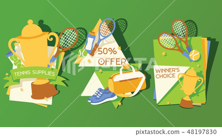 Tennis vector playing tennis-ball sportswear on court backdrop competition signs tennis-racket 48197830