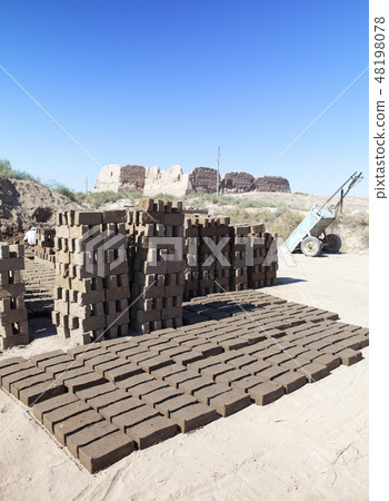 fortress Kyzyl-kala in Kyzylkum Desert, Uzbekistan 48198078