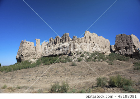 fortress Kyzyl-kala in Kyzylkum Desert, Uzbekistan 48198081