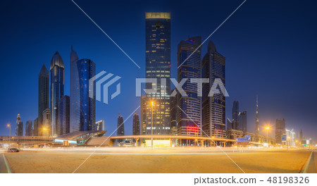 Metro station in Financial district Dubai, UAE Metro station in Financial district Dubai, UAE 48198326