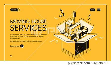 Moving service startup isometric web page Moving service startup isometric web page 48198968