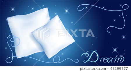 White pillows for sleeping against starry sky 48199577