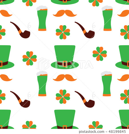 Seamless pattern St. Patrick's Day. Irish vector 48199845