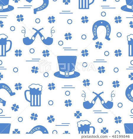 Seamless pattern St. Patrick's Day. Irish vector Seamless pattern St. Patrick's Day. Irish vector 48199846