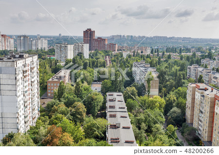 Kiev city skyline from above, capital of Ukraine. 48200266